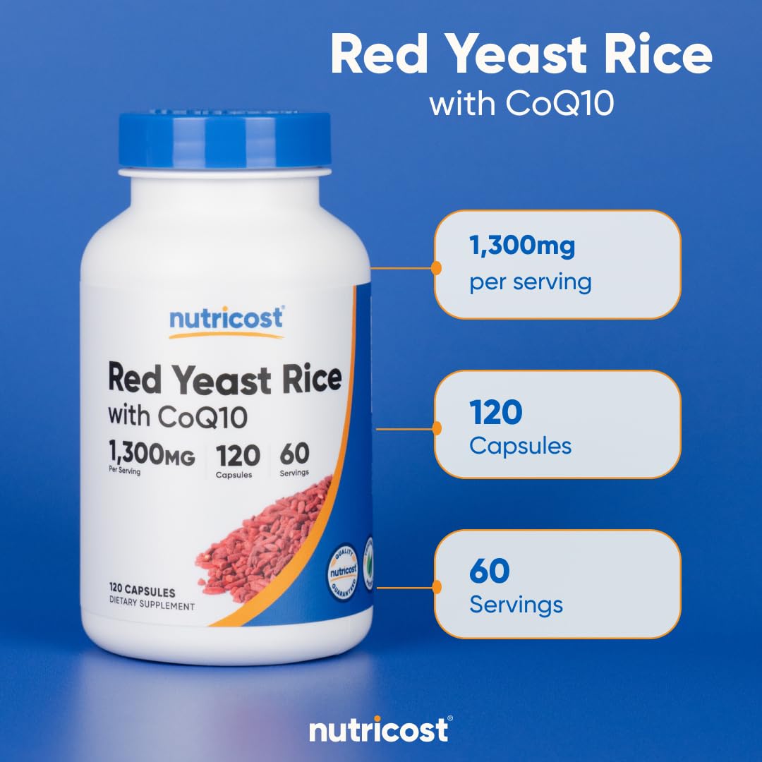 Nutricost ingredient list featuring Red Yeast Rice and CoQ10
