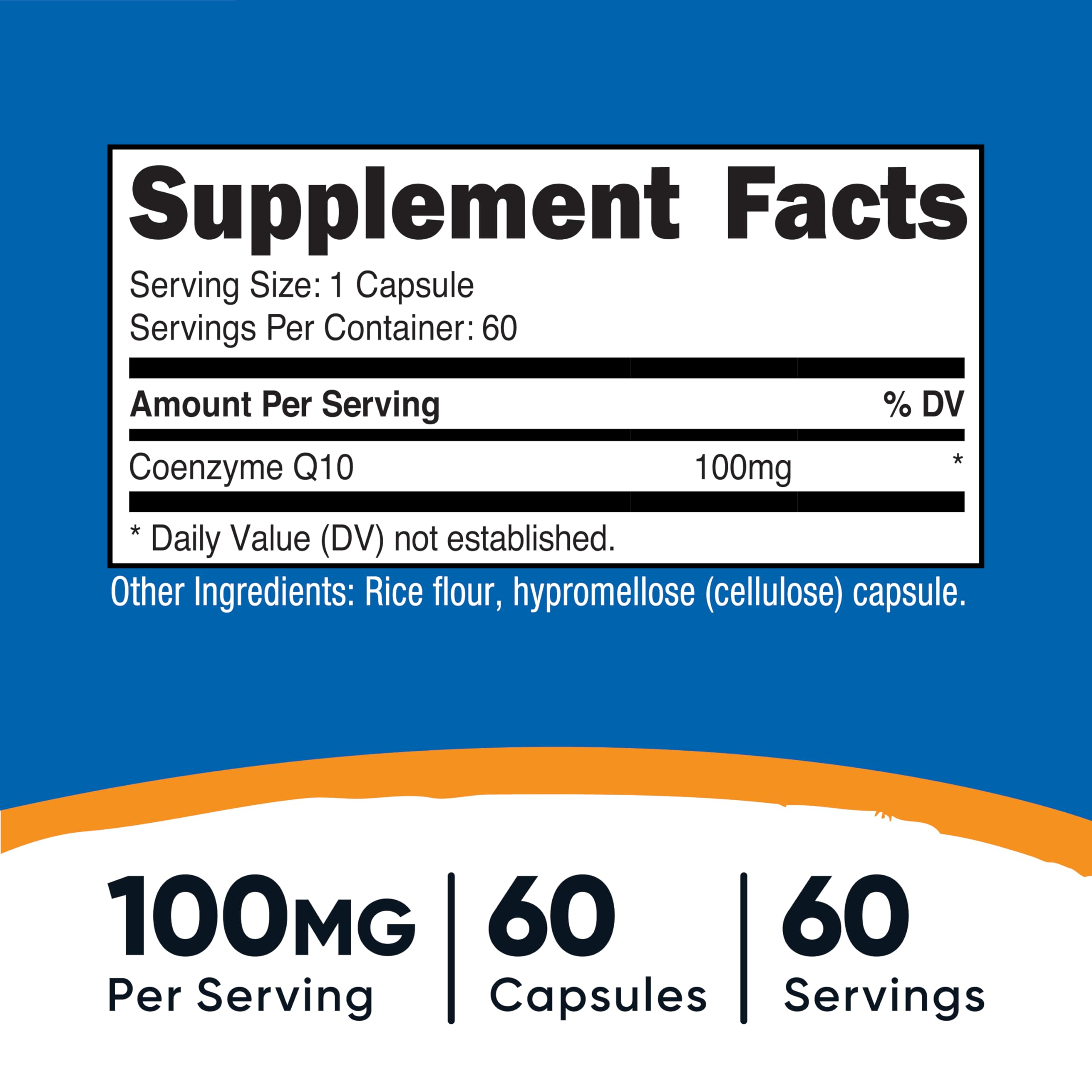 Nutricost CoQ10 60 capsules bottle suitable for vegetarian diets