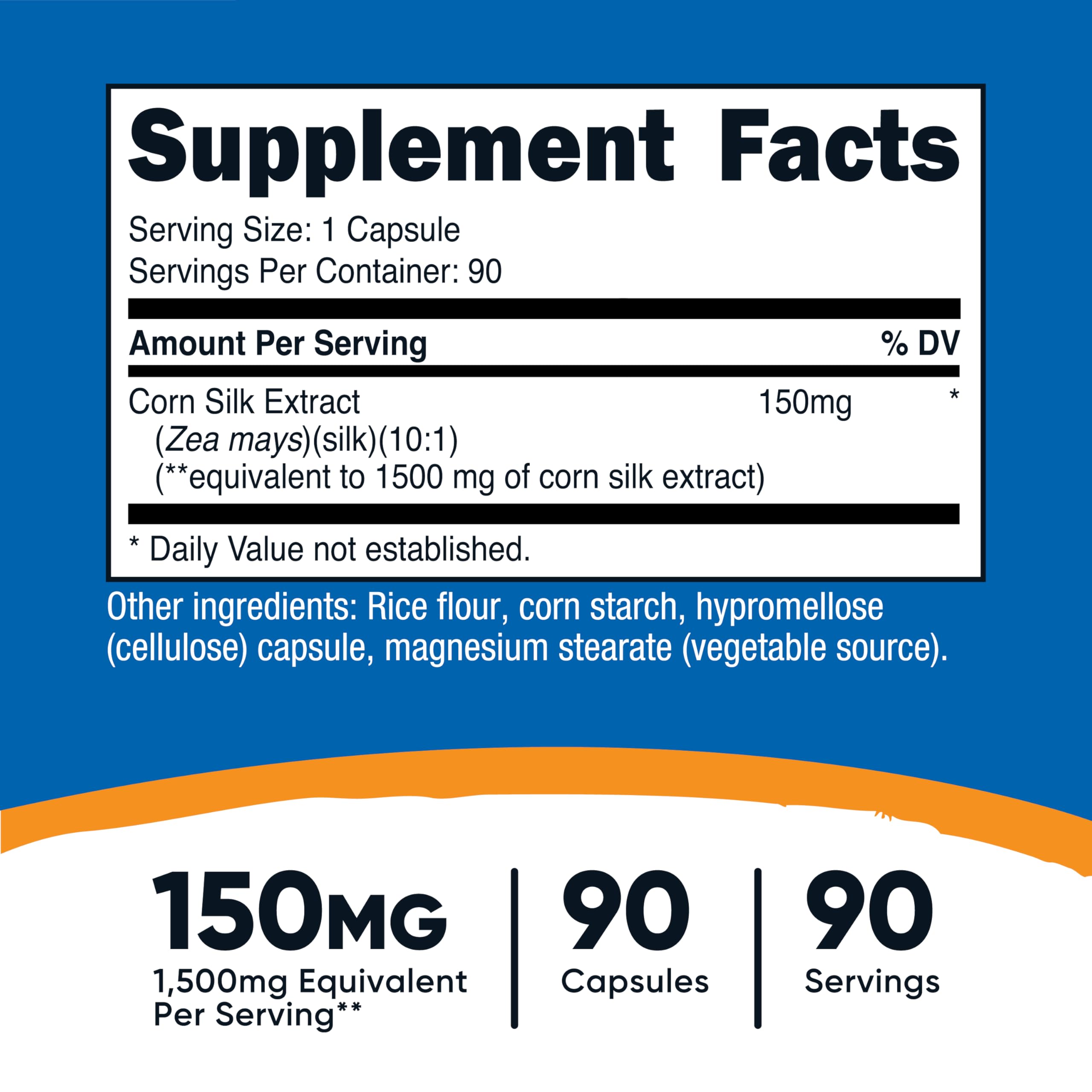 Nutricost Corn Silk capsules ready for daily dietary support.