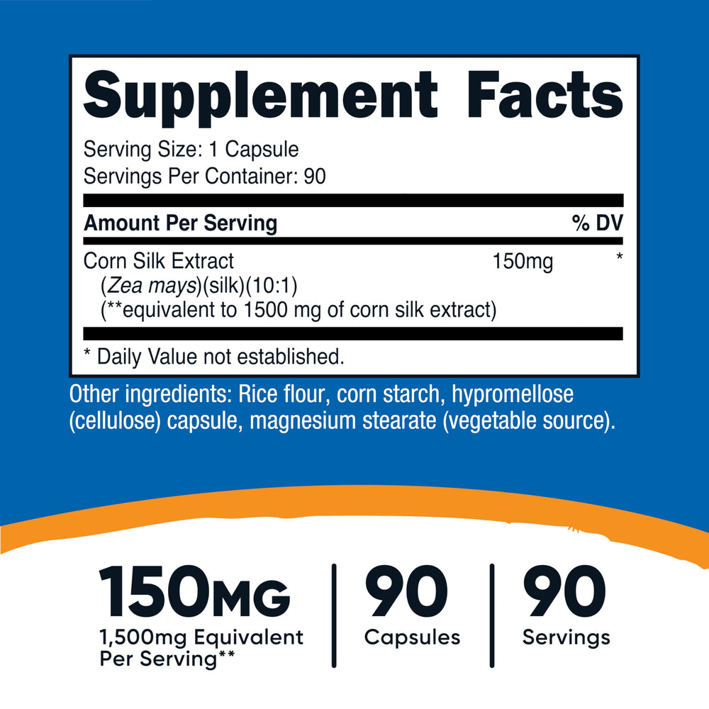 Nutricost Corn Silk capsules ready for daily dietary support.