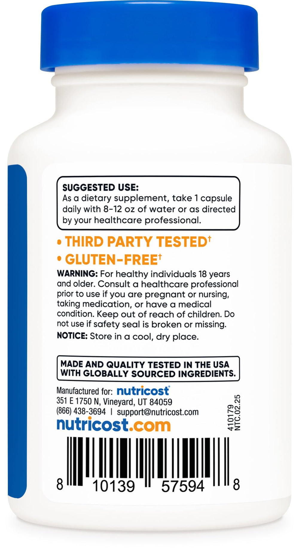 Nutricost Corn Silk packaging shows vegan, gluten-free formula.