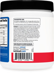 Nutricost Creatine Energy fruit punch label close-up highlighting GMO free vegan formula