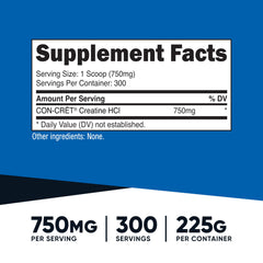 Nutricost Creatine HCl powder with scoop closeup highlights easy daily serving