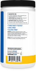 Nutricost Creatine Monohydrate Pineapple Mango label highlights NSF/GMP quality.