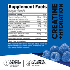 Nutricost blue raspberry powder with measuring scoop, highlighting 5000mg per serving.