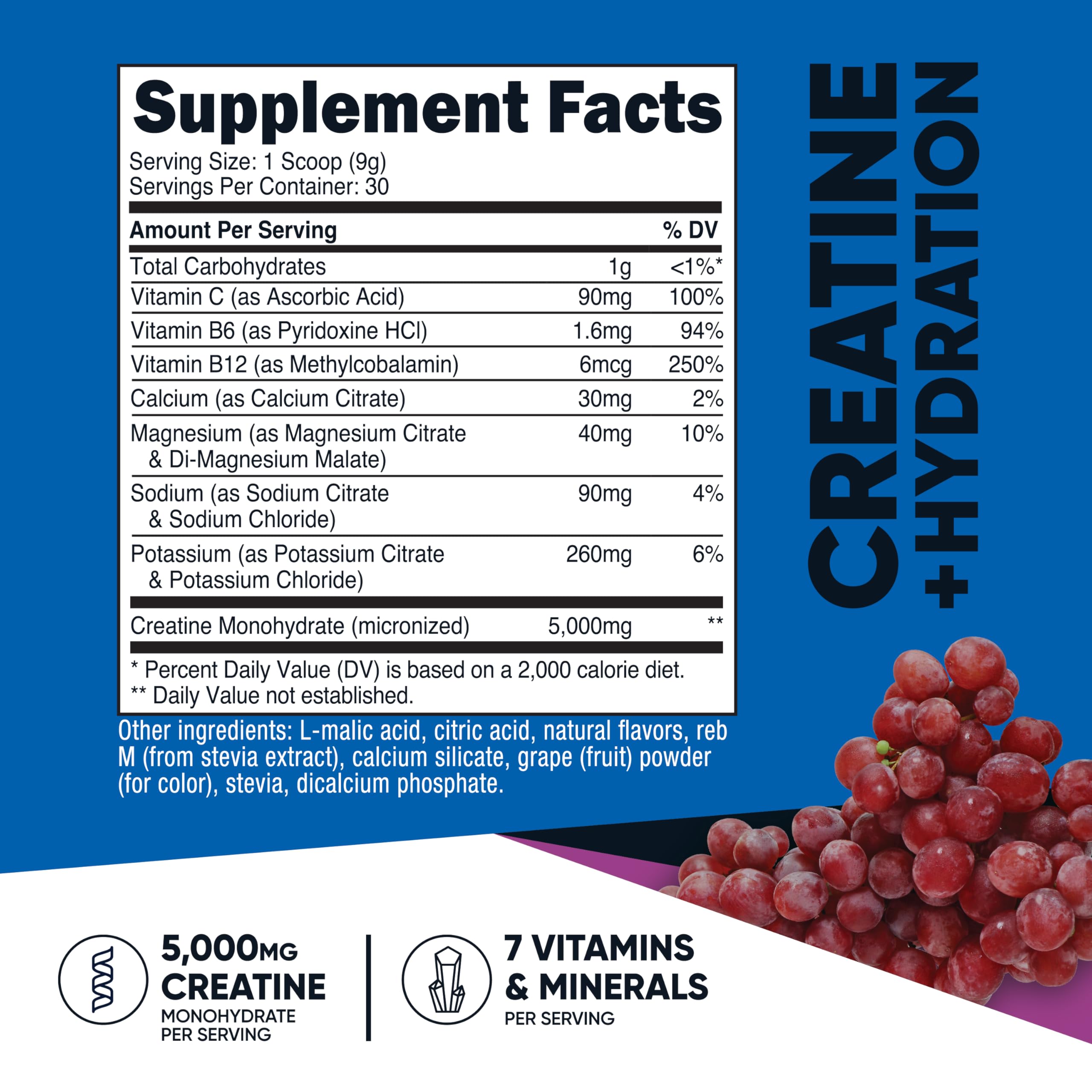 Nutricost Creatine powder mixed into water shows grape flavor.