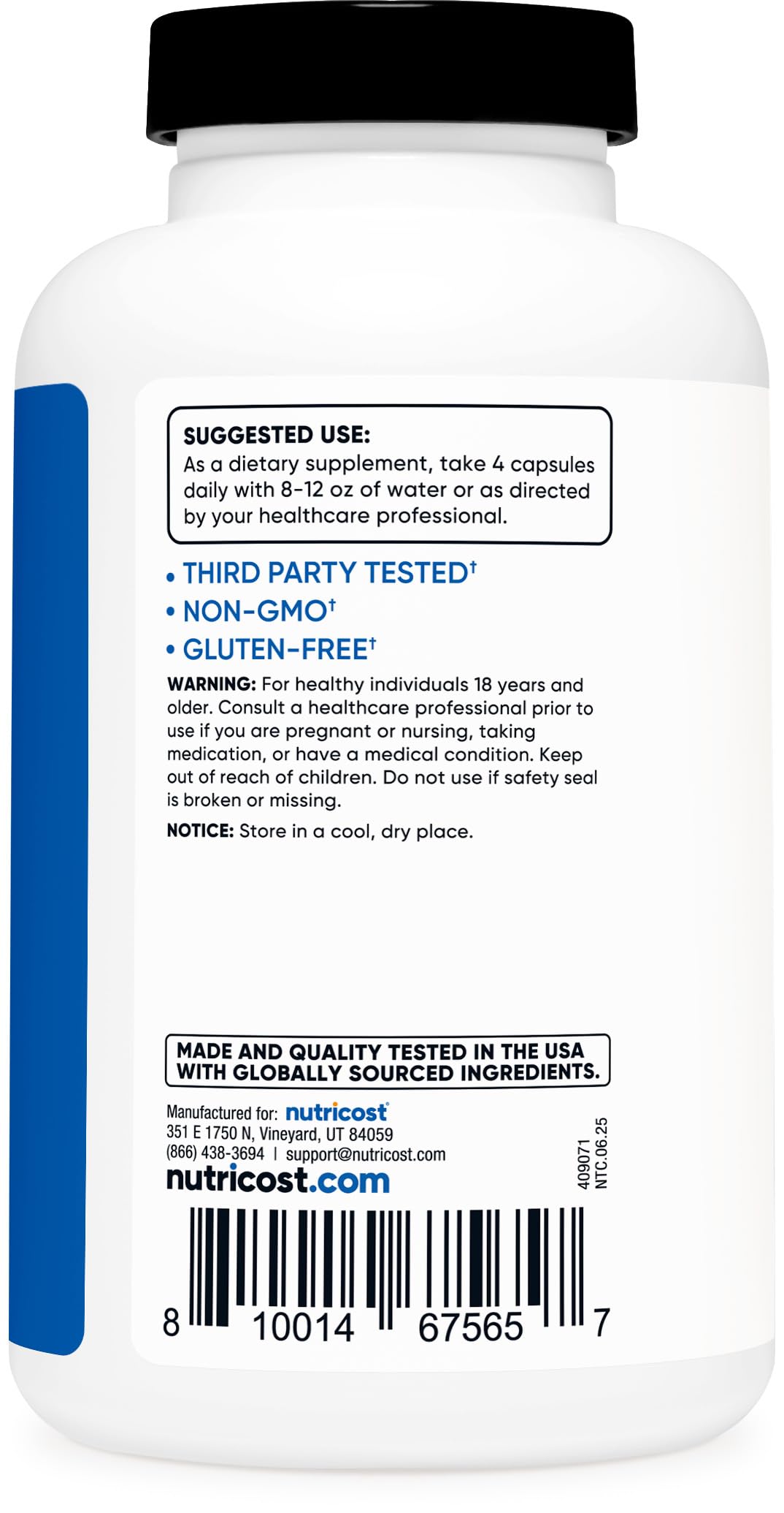 Nutricost Creatine Monohydrate label details — purity and ingredient clarity for informed choices.