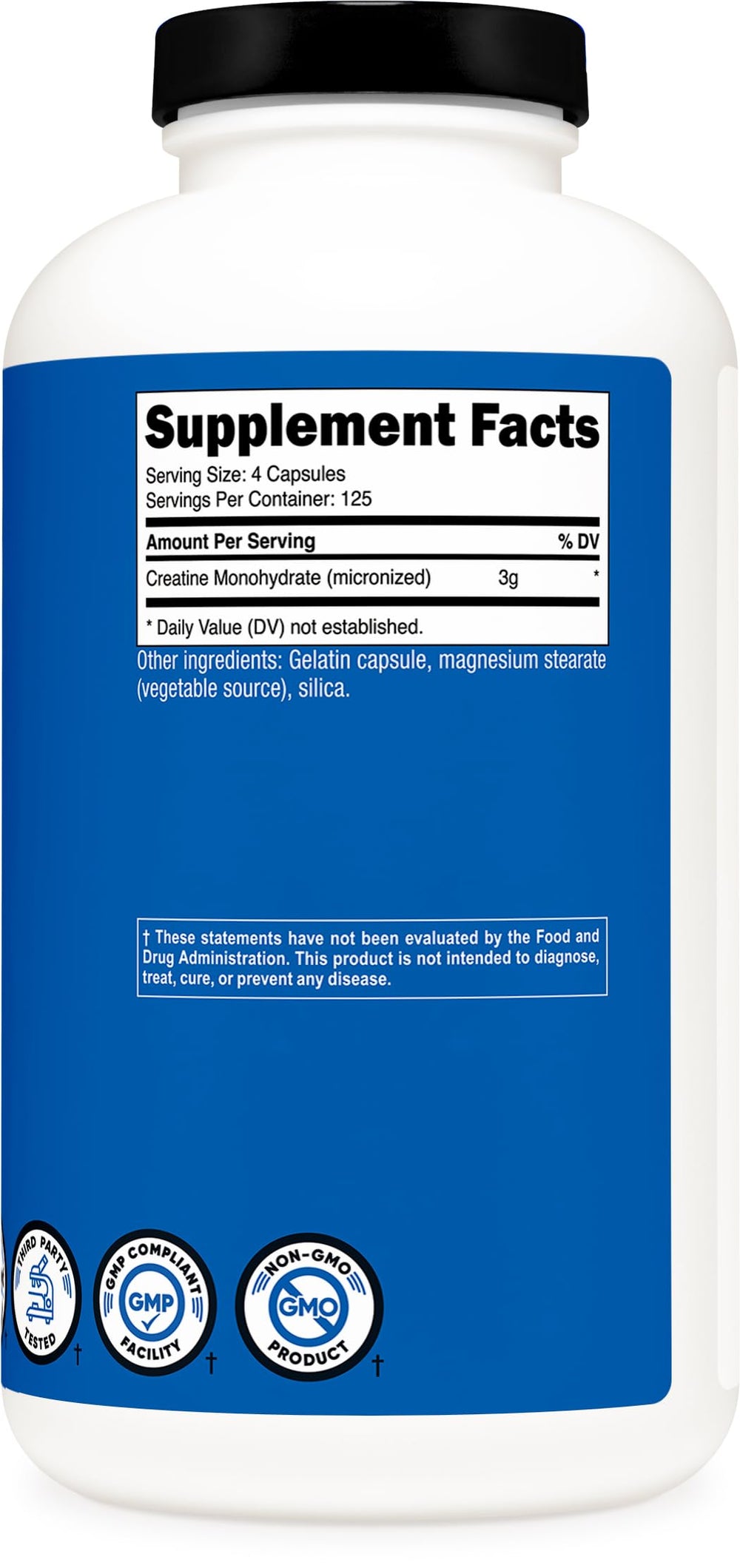 Scoop beside Nutricost bottle highlights 125 servings
