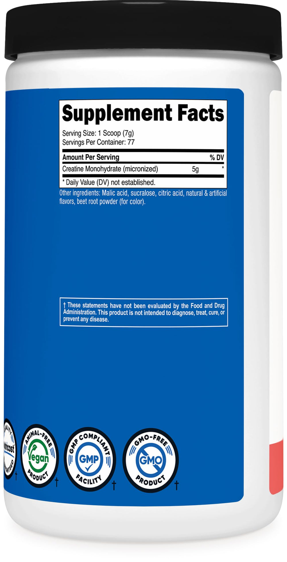 Nutricost Creatine Monohydrate Watermelon NSF GMP seal signals quality and standards.