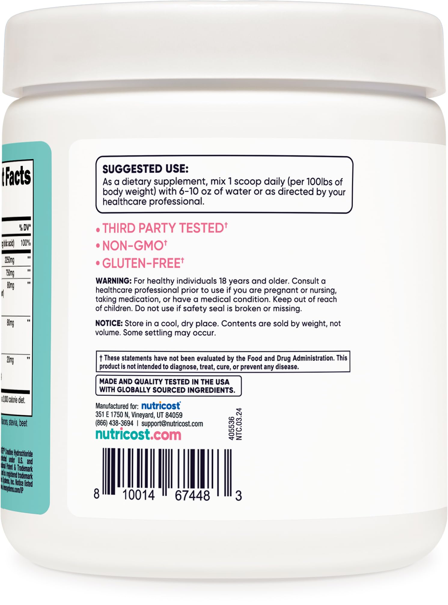 Nutricost Creatine supports consistent workouts for active women.