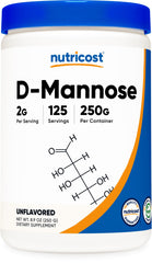 Nutricost D-Mannose powder bottle 250 g ready for daily use