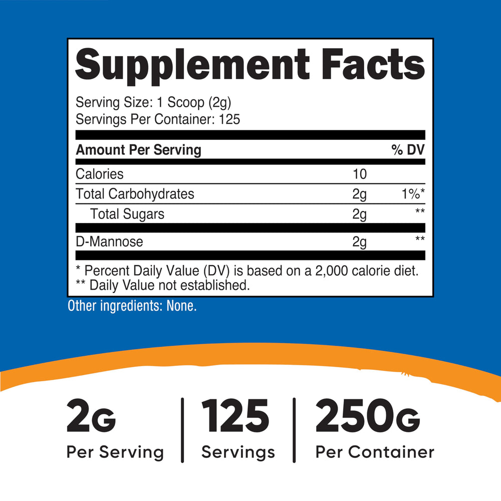 Nutricost D-Mannose powder pouring into a glass for daily routine