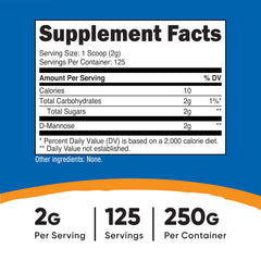 Nutricost D-Mannose powder pouring into a glass for daily routine