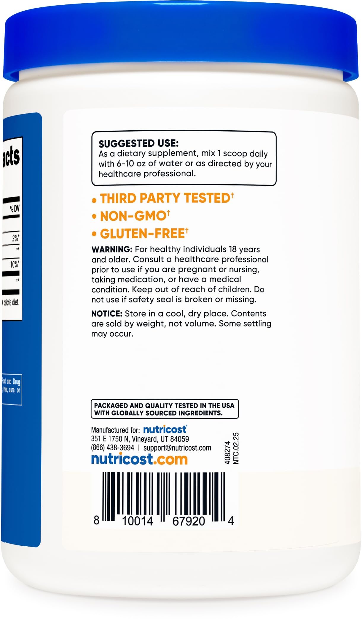 FDA-registered facility seal ensures quality for Nutricost D-Ribose production.