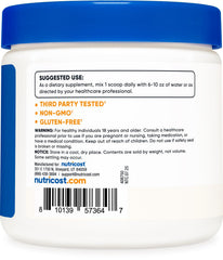 Nutricost D-Ribose powder nutrition facts label with 250 g bottle