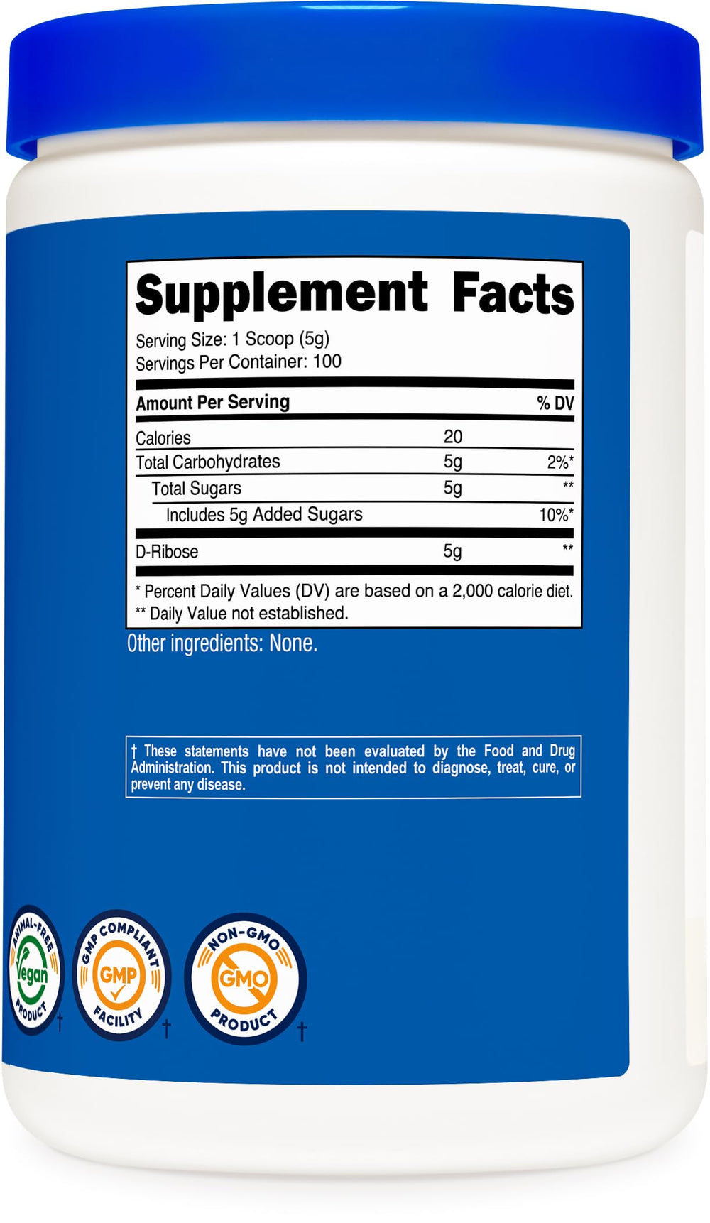 Versatile Nutricost D-Ribose powder mix into beverages or smoothies.