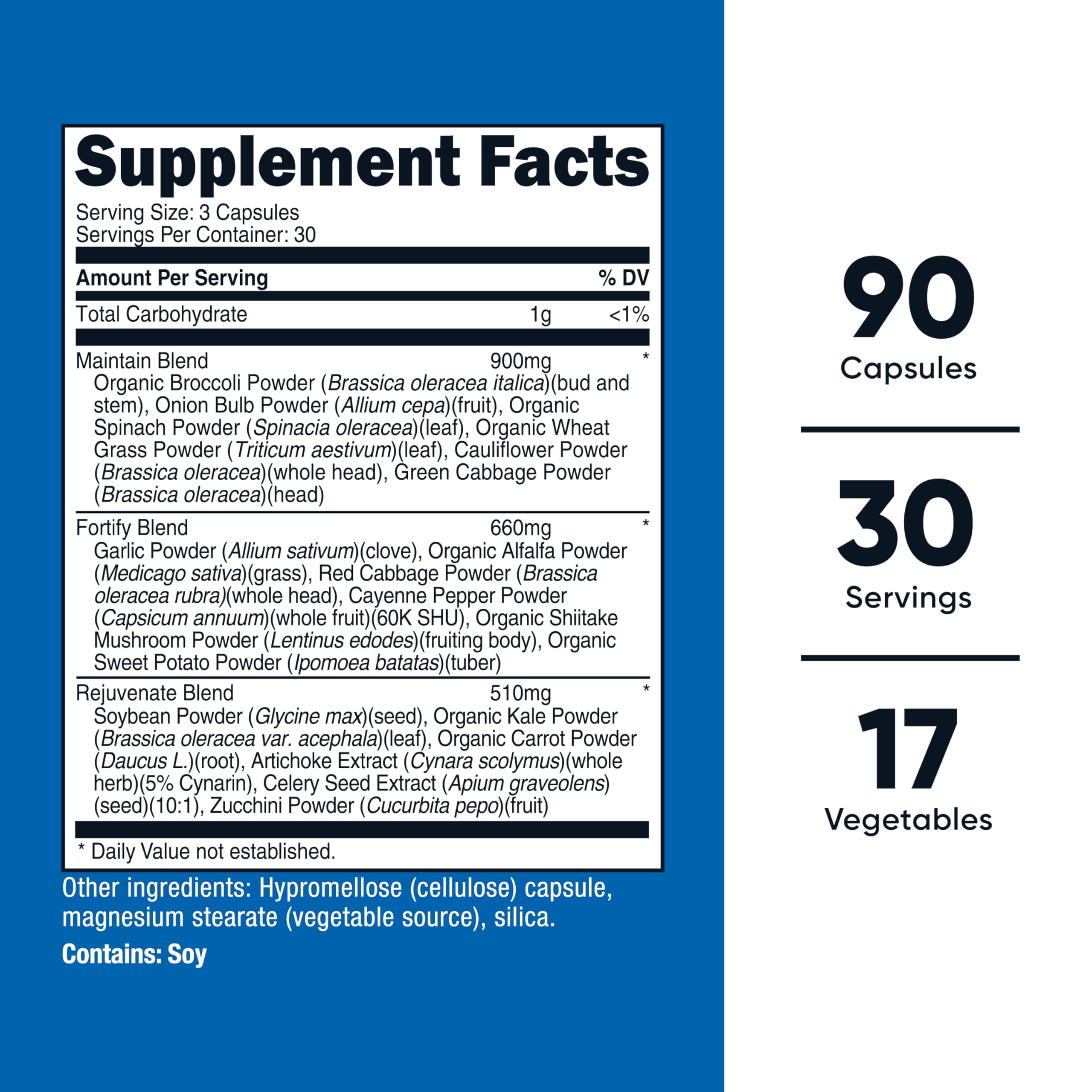 Nutricost Daily Vegetables capsules close-up highlighting easy daily intake