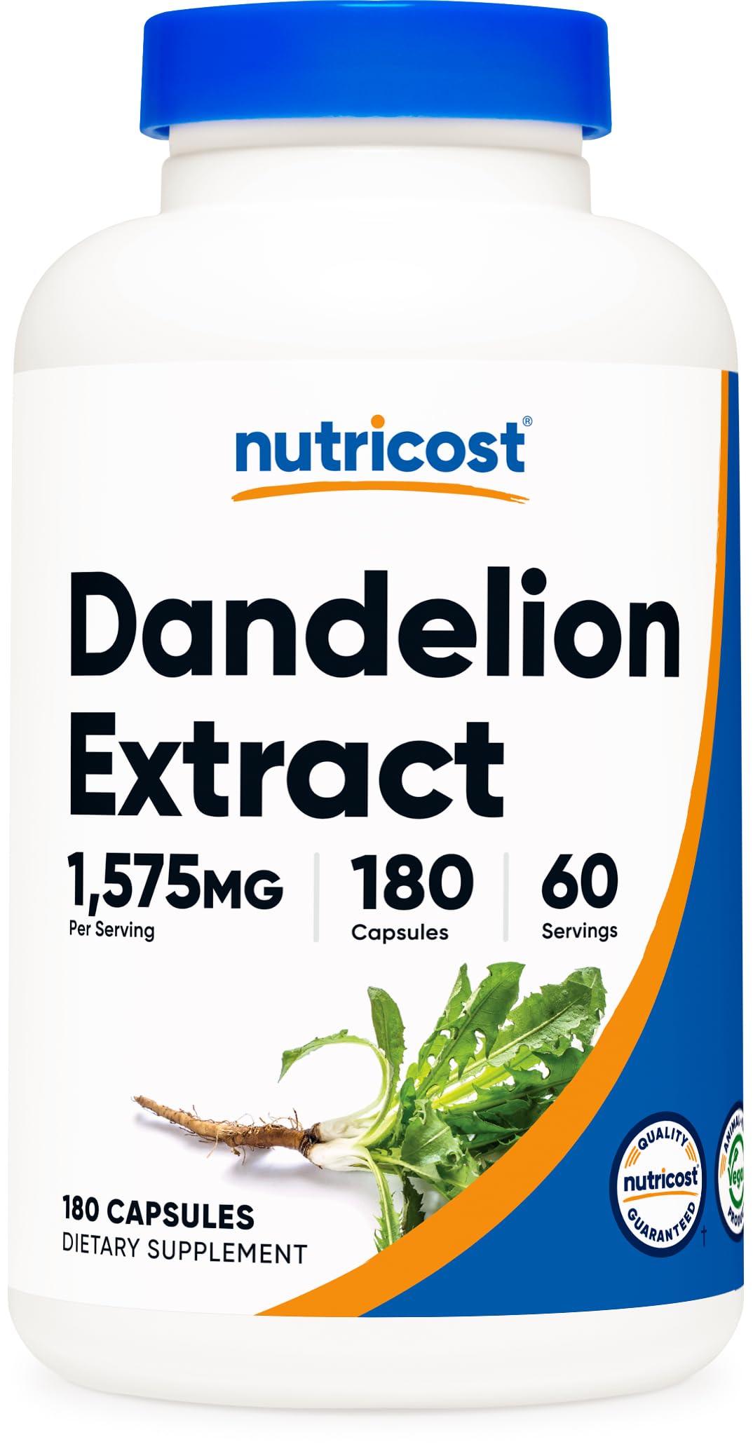 Nutricost Dandelion Extract capsules bottle front view for daily plant-based support