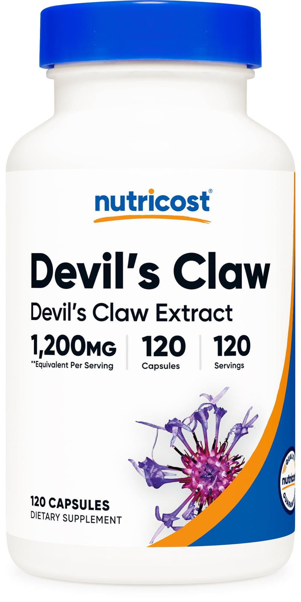 Nutricost Devil's Claw 1200mg bottle with label and cap