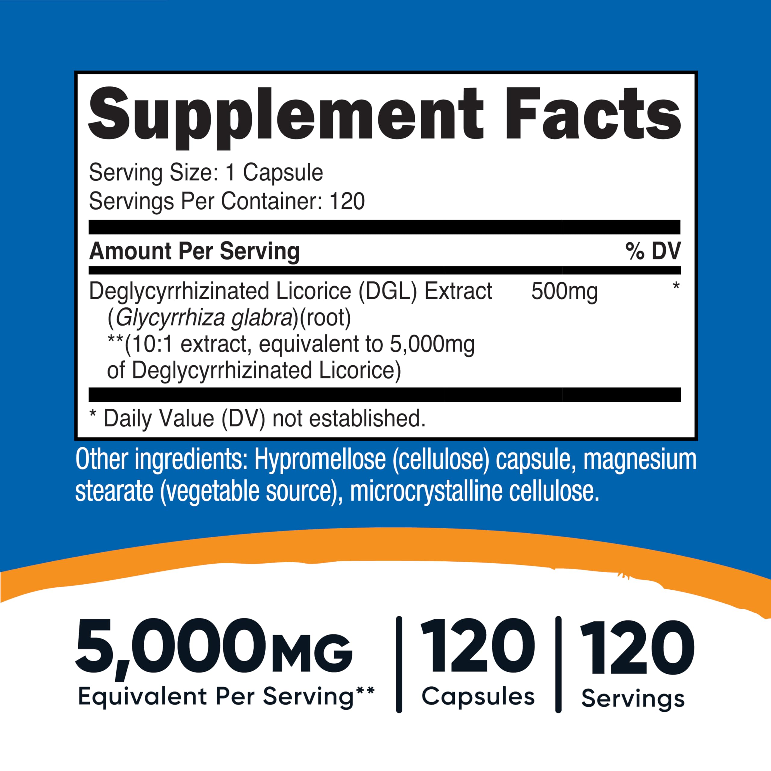 Nutricost DGL capsules pouring for easy daily use