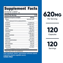 Nutricost Digestive Enzymes capsules closeup highlighting potency and capsule form