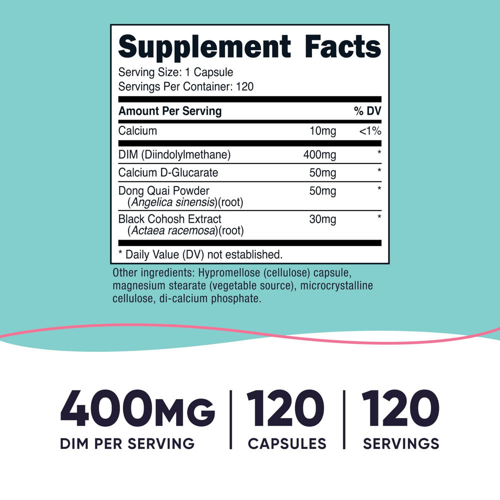Nutricost DIM ingredients with Dong Quai, Calcium and Black Cohosh