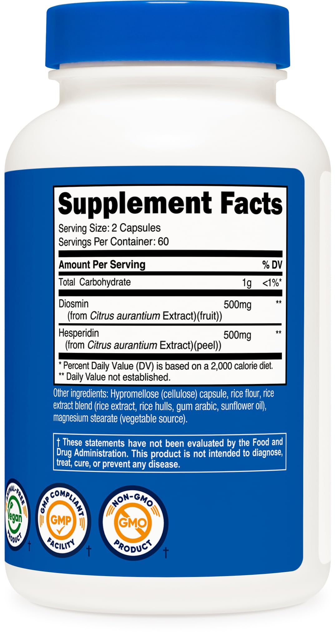 Serving setup of Nutricost Diosmin with Hesperidin demonstrates easy daily dosage with water