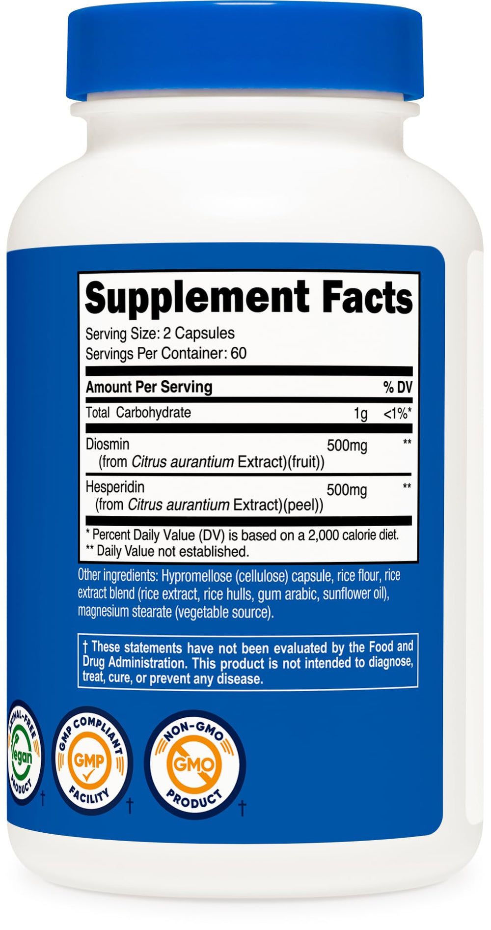 Serving setup of Nutricost Diosmin with Hesperidin demonstrates easy daily dosage with water