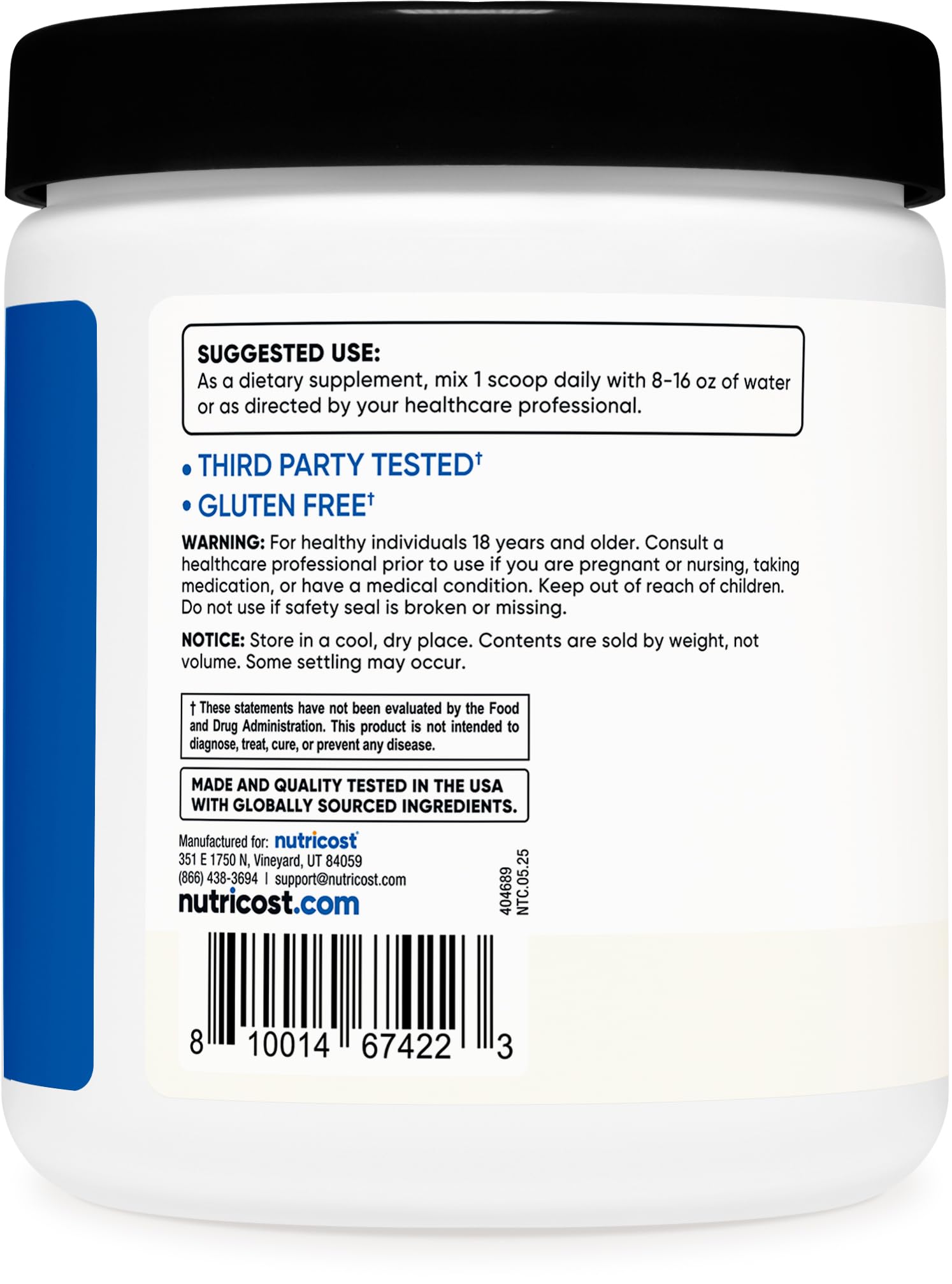 Pour action of Nutricost EAA powder; easy to mix with bold flavors