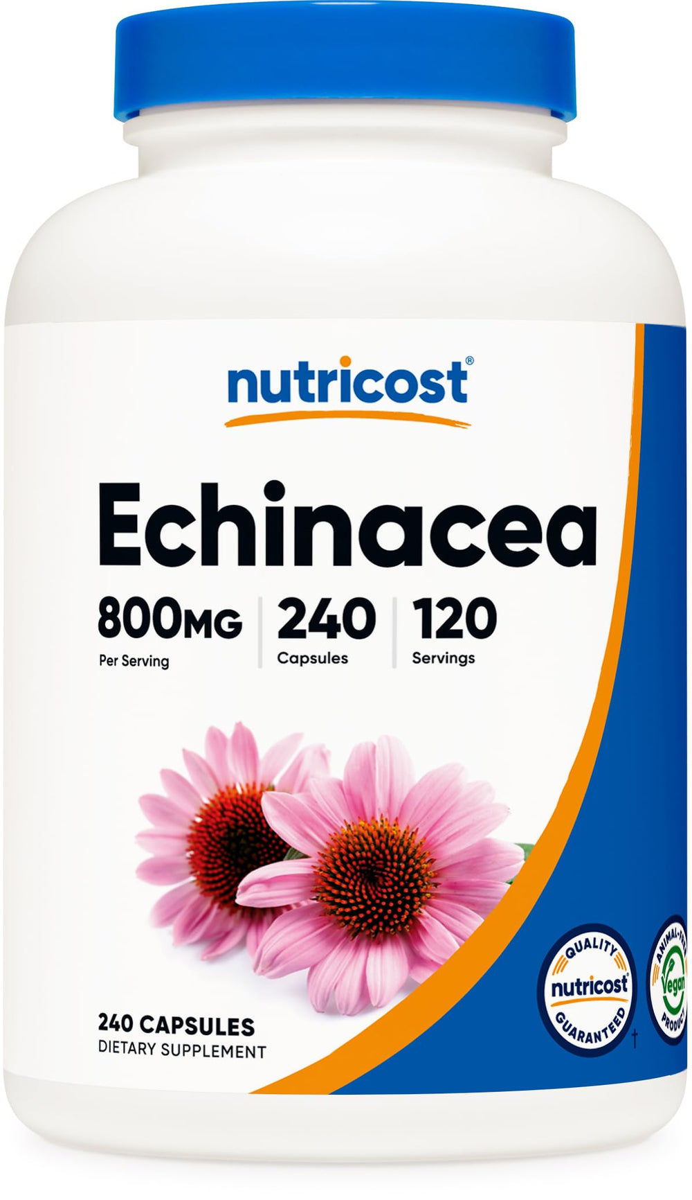 Nutricost Echinacea 800mg bottle close-up for daily immune support.