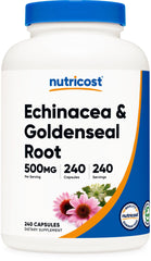 Nutricost Echinacea & Goldenseal bottle front with clean label for daily wellness.