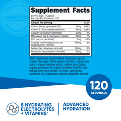 Nutricost Electrolyte Complex capsules delivering 8 electrolytes and vitamins