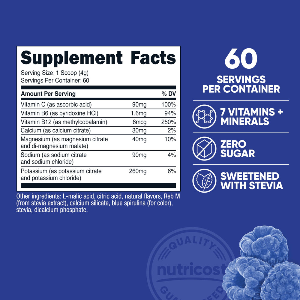 Nutricost Electrolyte Complex powder dissolving in water for quick hydration
