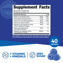 Nutricost Electrolytes Complex blue raspberry dissolving in water for quick refreshment.
