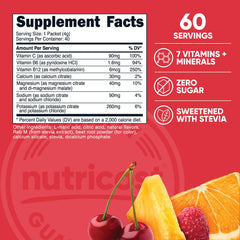 Nutricost Electrolytes Complex fruit punch stickpack packaging highlights zero sugar.