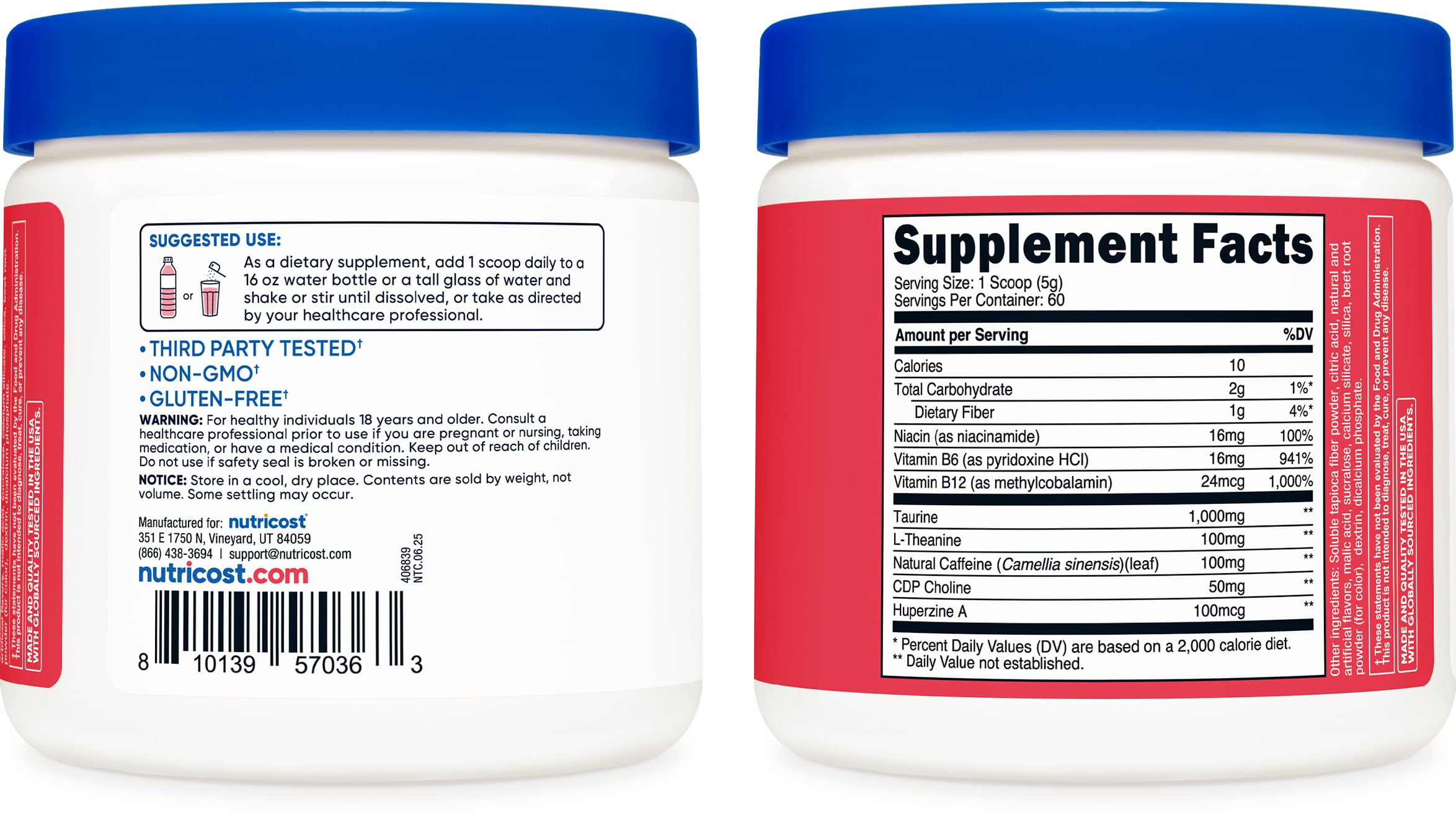 Nutricost Energy Complex gluten-free icon for gluten-sensitive shoppers.