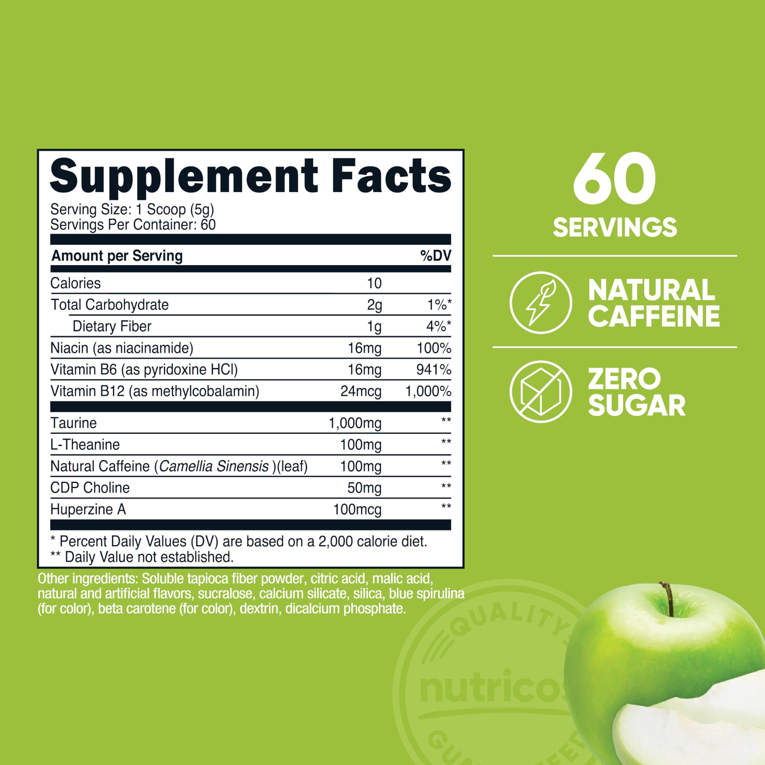Nutricost Energy Complex Green Apple scoop in use for on-the-go fueling