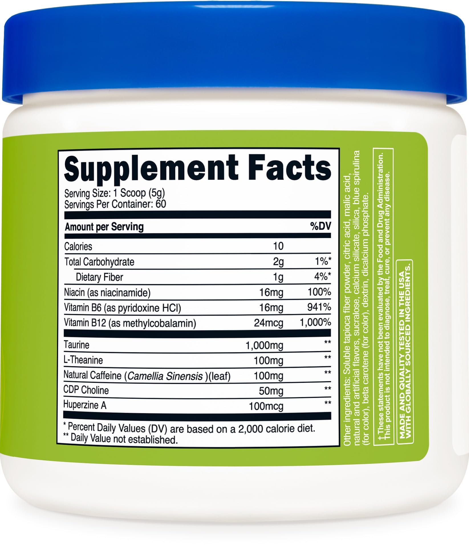Nutricost Energy Complex Green Apple serving scoop ready for workouts