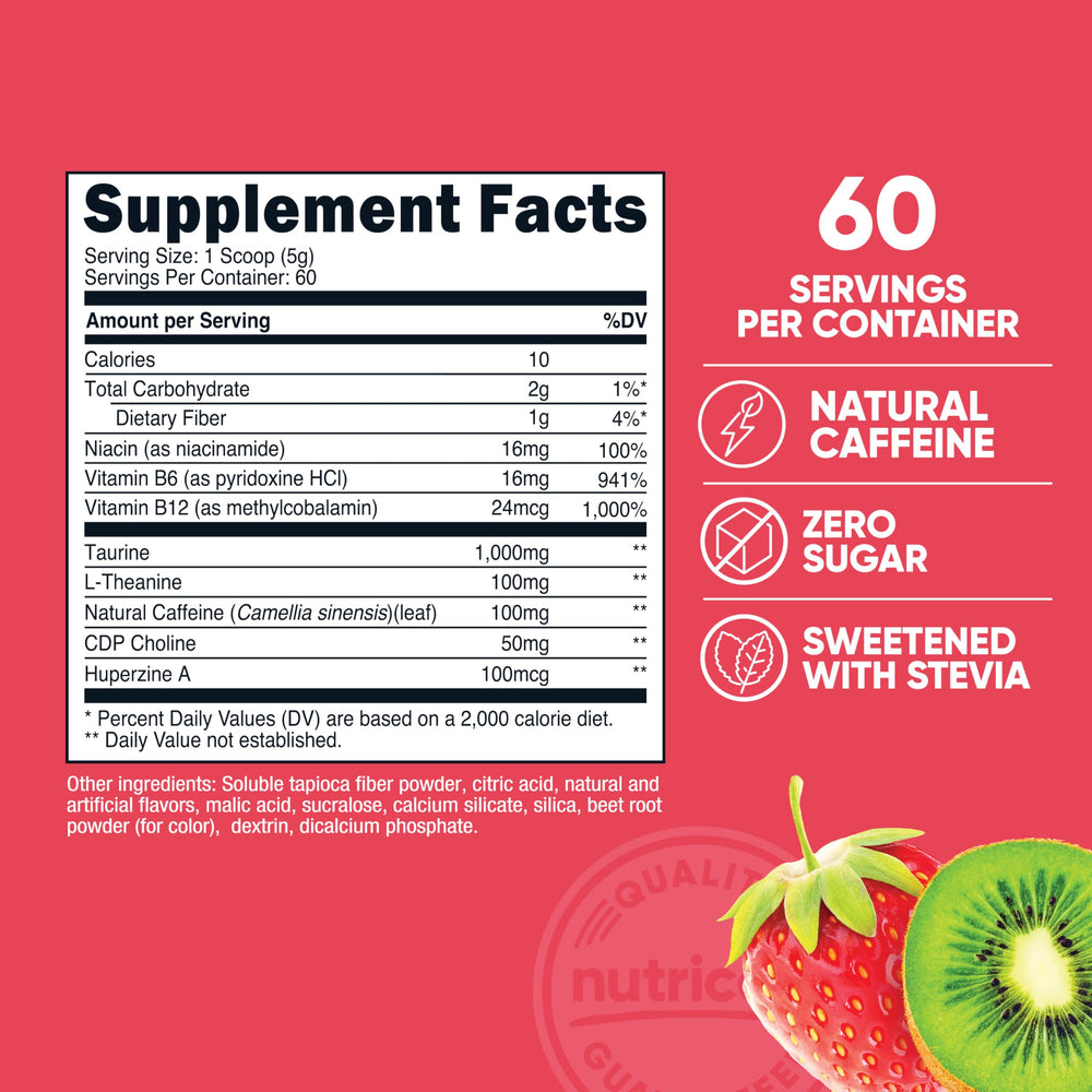 Nutricost Energy Complex strawberry kiwi pour ready to mix.