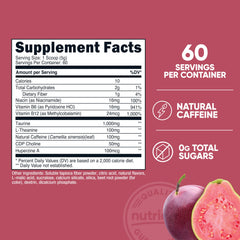 Nutricost Energy Drink Powder scoop dispensing powder for quick, convenient energy.