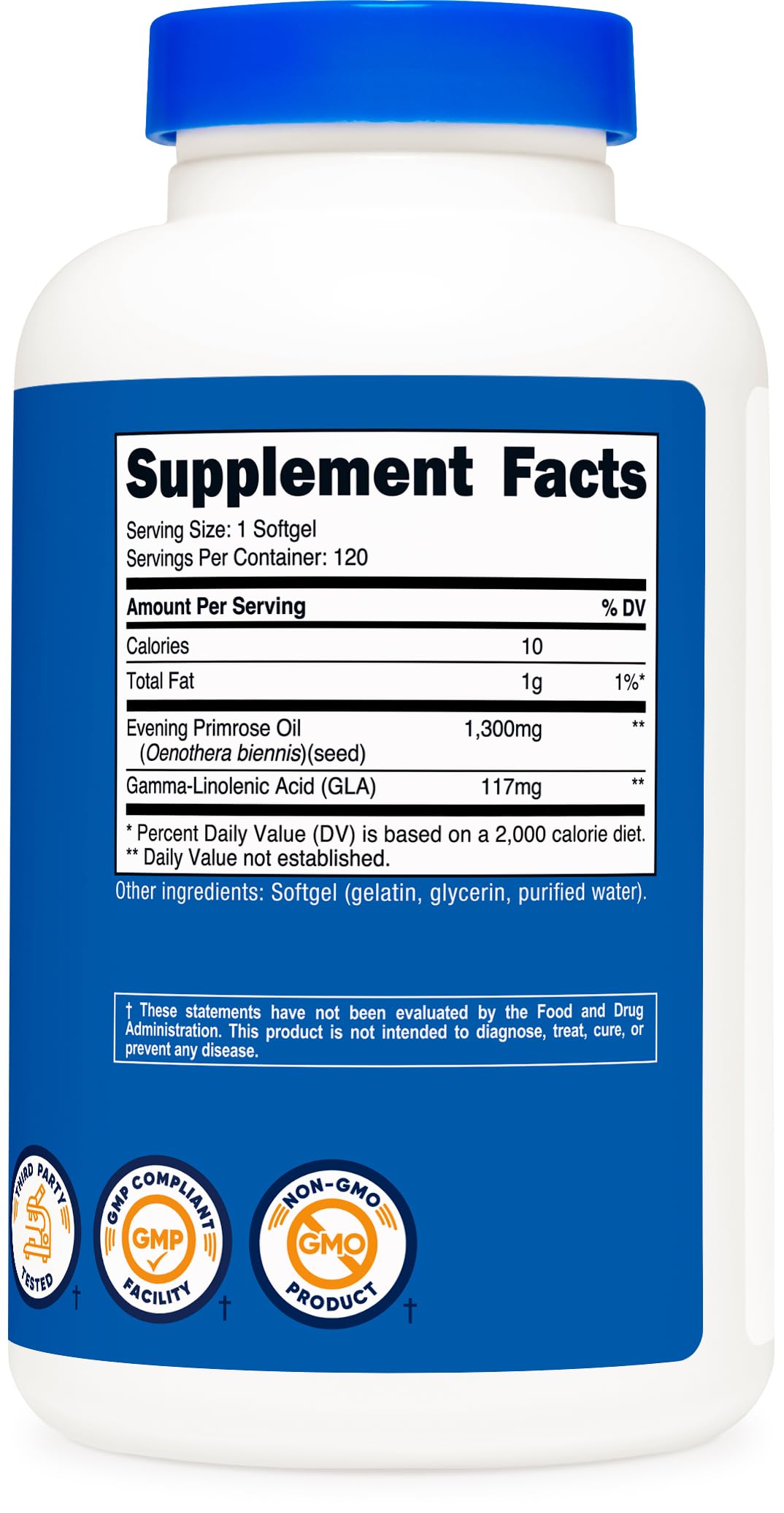Nutricost Evening Primrose Oil pour image suggests easy daily intake