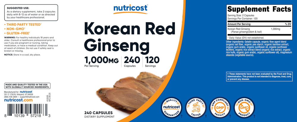 Nutricost facility certification seal indicating NSF GMP compliance