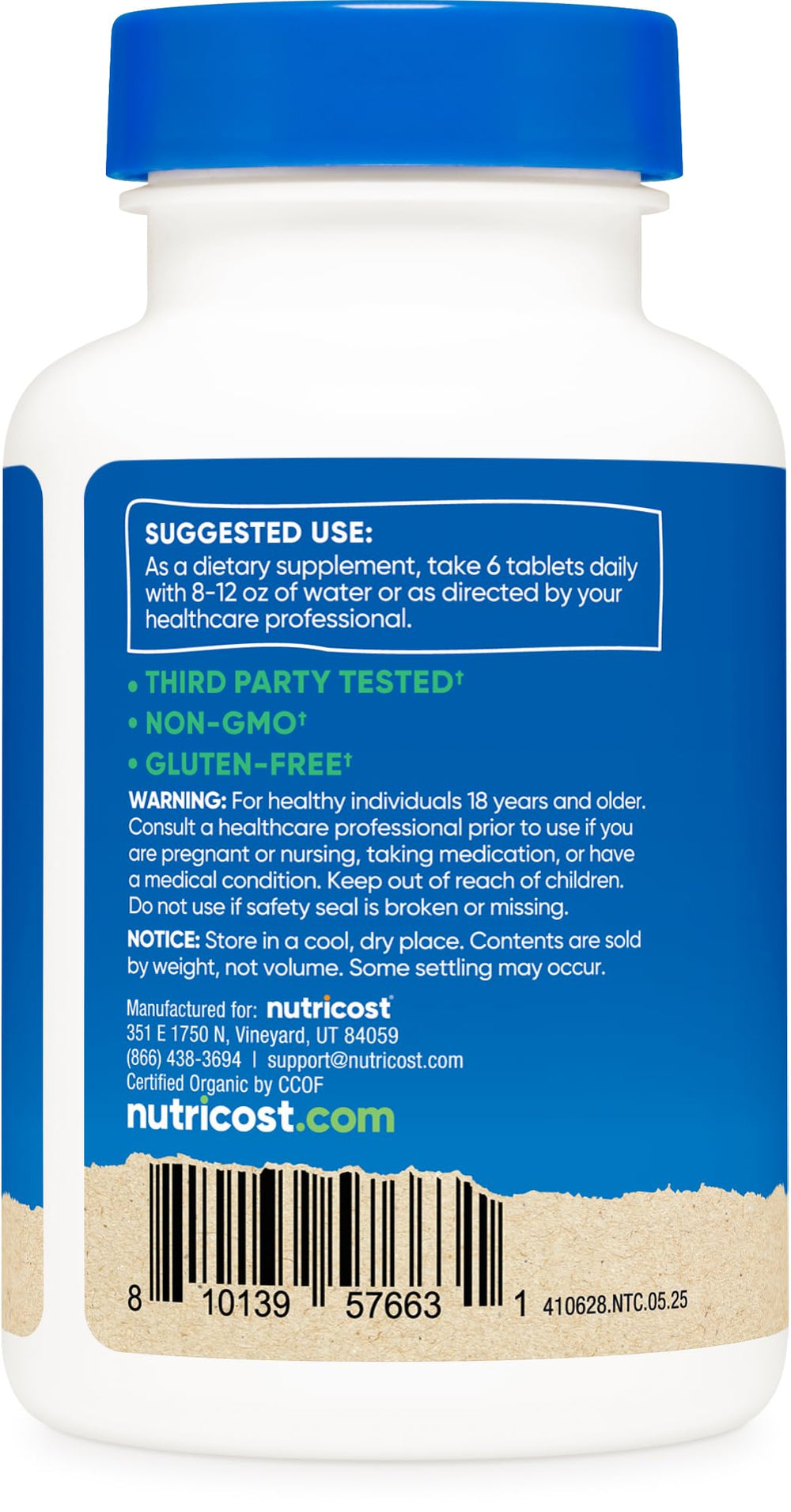 Nutricost facility image highlights NSF GMP FDA registered manufacturing standards