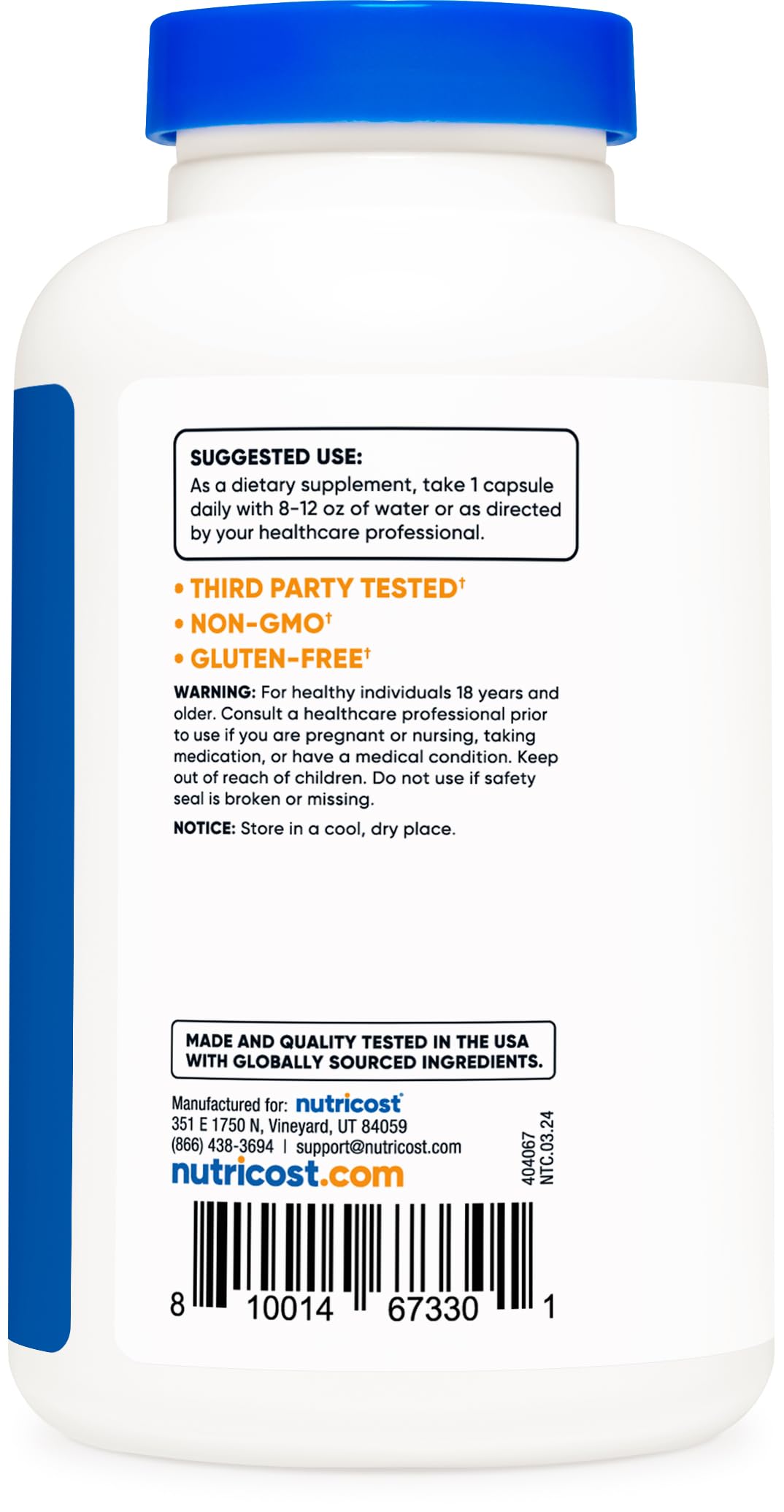 Nutricost facility badge NSF GMP FDA registered ensures quality