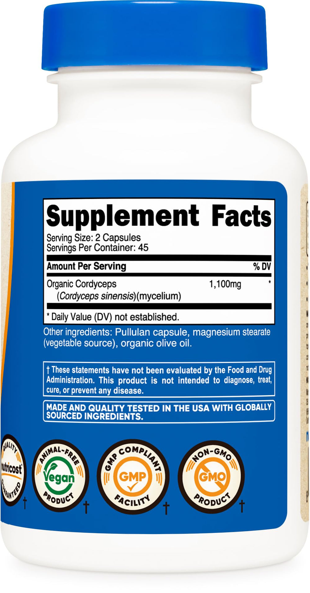 Nutricost GMP and FDA-registered facility icon ensuring quality manufacturing.