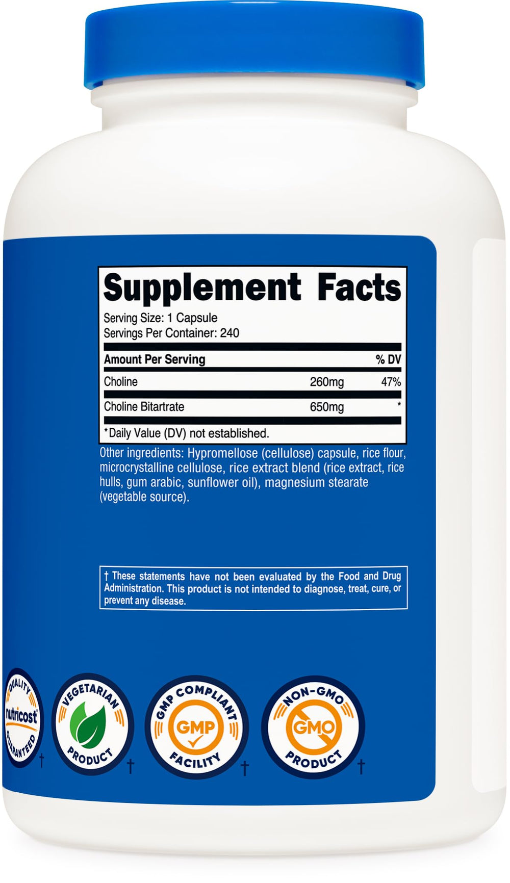 Nutricost GMP and FDA facility badge indicating quality manufacturing.