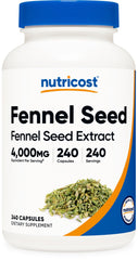 Nutricost fennel seed bottle front view for convenient daily use