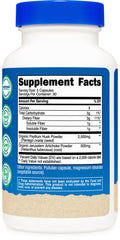 Ingredients highlight organic psyllium husk and Jerusalem artichoke as prebiotic elements.
