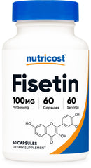 Nutricost Fisetin Capsules bottle front view highlighting antioxidant support