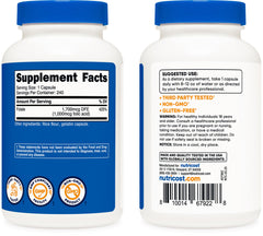 Nutricost Folic Acid bottle pour shot for convenient intake